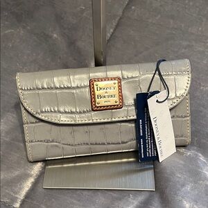 Dooney & Bourke Silver Croc-Embossed Wallet